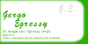 gergo egressy business card
